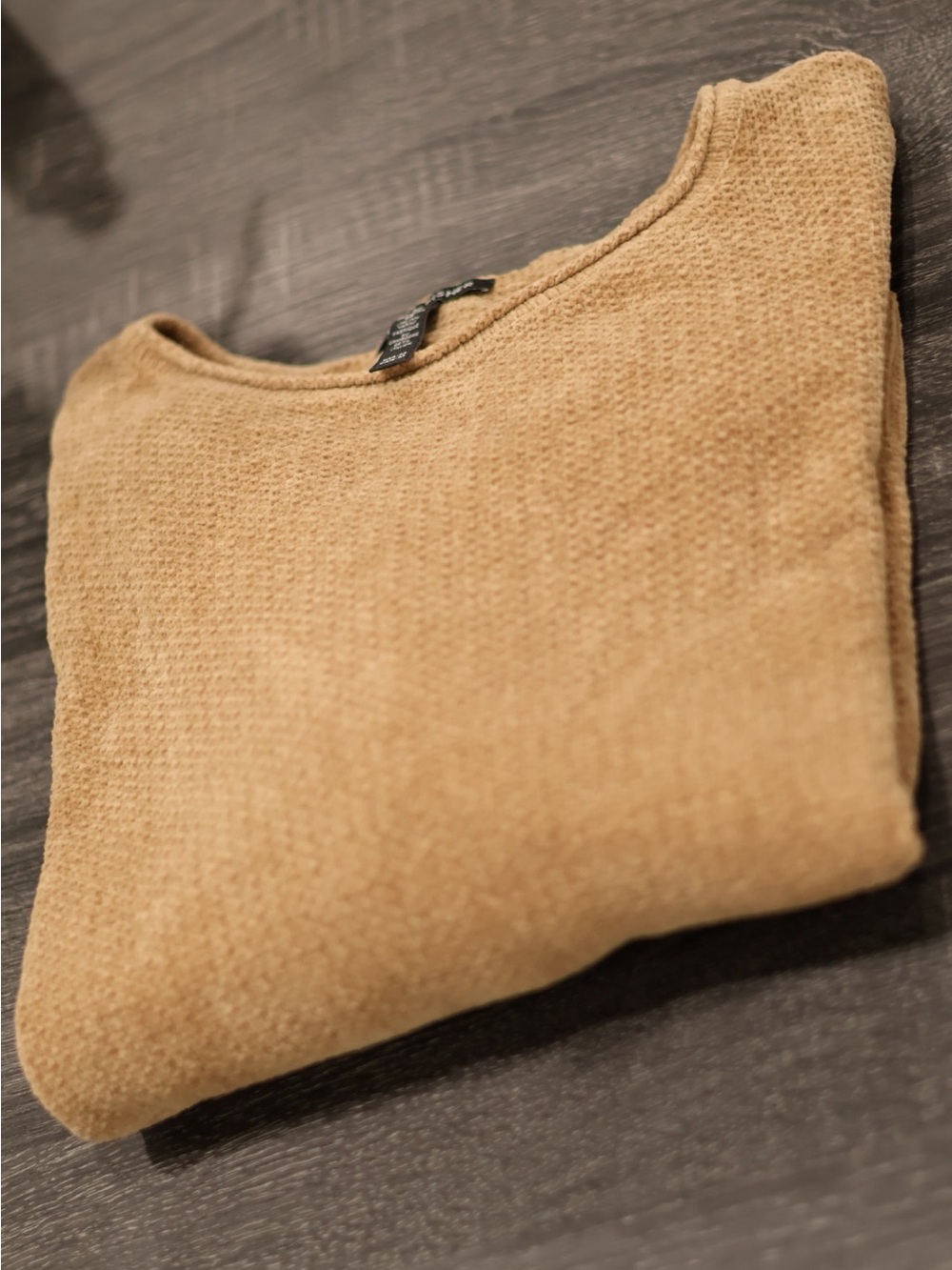 Eileen Fisher Organic Cotton Camel Textured Knit Sweater Medium Relaxed Fit - Picture 3 of 8